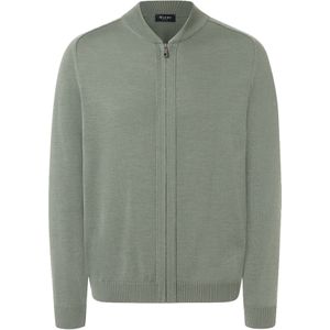 MAERZ Classic Fit heren vest met rits wol, grijsgroen