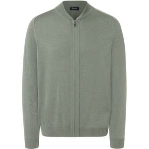 MAERZ Classic Fit heren vest met rits wol, grijsgroen