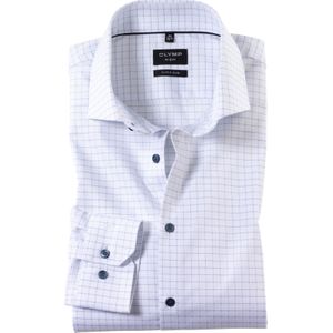 OLYMP No. 6 Six super slim fit overhemd, popeline, wit geruit