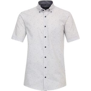 CASA MODA Sport comfort fit overhemd, korte mouw, seersucker, blauw dessin