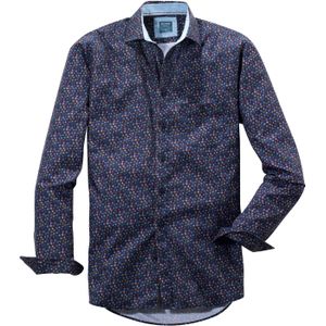 OLYMP Casual modern fit overhemd, twill, marineblauw dessin