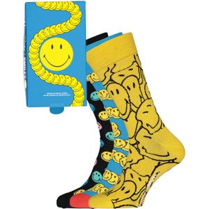 Happy Socks Smiley Gift Set (3-pack), blije voeten - Unisex - Maat: 41-46