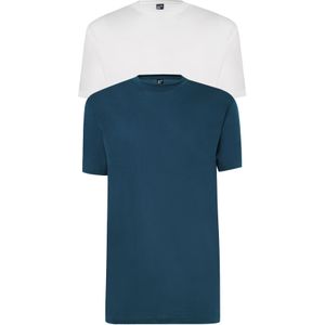 ALAN RED T-shirts Virginia (2-pack), O-hals, wit en denim blauw -  Maat: XL