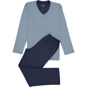 Gotzburg heren pyjama, blauw gestreept -  Maat: L