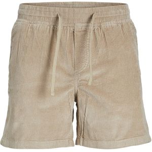 JACK & JONES Jeff Jogger Corduroy regular fit, heren joggingbroek kort, beige -  Maat: S