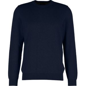 MARVELIS modern fit trui katoen, O-hals, marine blauw -  Maat: S