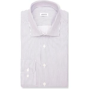 Seidensticker - Businessoverhemd - Donkerblauw - Slim 1/1 Kent Kraag Gestreept