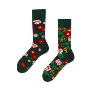 Many Mornings unisex sokken, Flower Power Green - Unisex - Maat: 43-46
