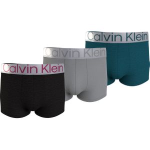 Calvin Klein Trunk (3-pack), heren boxers normale lengte, zwart, petrol, grijs -  Maat: XL