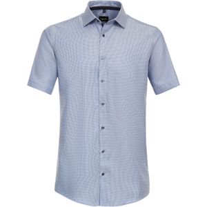 VENTI modern fit overhemd, korte mouw, dobby, blauw 44