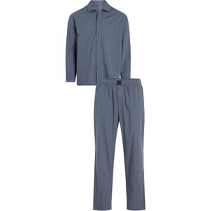 Calvin Klein heren pyjama met knoopjes, middenblauw gestreept