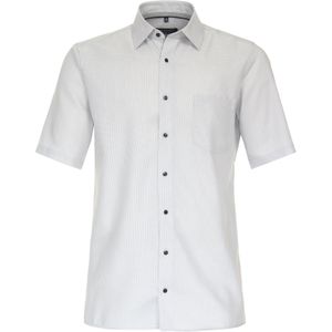 CASA MODA - Dobby - Overhemd - Grijs - Korte Mouw - Strijkvrij