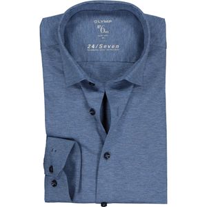 OLYMP No. Six 24/Seven super slim fit overhemd, tricot, middenblauw 38
