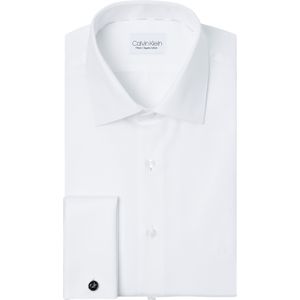 Calvin Klein modern fit overhemd, Twill Double Cuff Fitted Shirt, wit 42