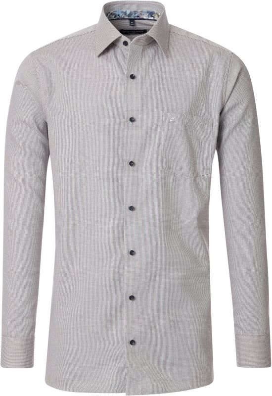 CASA MODA - Comfort Fit - Overhemd - Beige - Seersucker