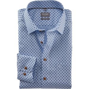 OLYMP comfort fit overhemd, dobby, lichtblauw dessin