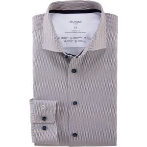 OLYMP Luxor 24/7 modern fit overhemd, tricot, natuur dessin