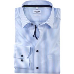 OLYMP Tendenz modern fit overhemd, popeline, bleu gestreept 41