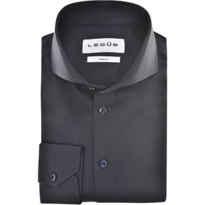 Ledub slim fit overhemd, popeline, donkerblauw