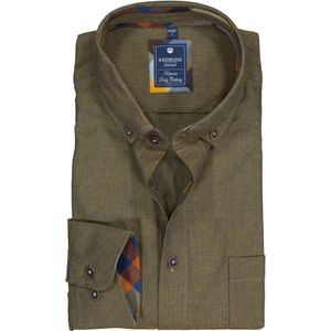 3 voor 99 | Redmond regular fit overhemd, visgraat weving, groen (contrast)
