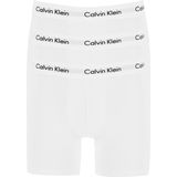 Calvin Klein Cotton Stretch boxer brief (3-pack), heren boxers extra lang, wit -  Maat: M
