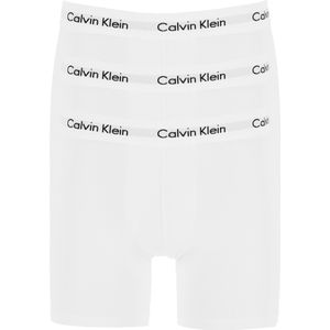 Calvin Klein Cotton Stretch boxer brief (3-pack), heren boxers extra lang, wit -  Maat: L