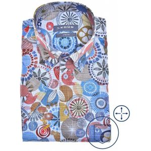 Ledub modern fit overhemd, korte mouw, lichtblauw dessin