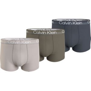 Calvin Klein Trunk (3-pack), heren boxers normale lengte, beige, olijfgroen, donkergrijs -  Maat: L