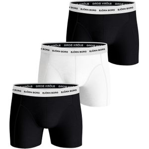 Bjorn Borg Cotton Stretch boxers, heren boxers normale lengte (3-pack), zwart, wit, zwart