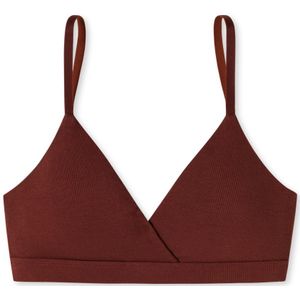 SCHIESSER Pure Rib bh (1-pack), dames beha zonder beugel dubbelrib biologisch katoen uitneembare pads terracotta