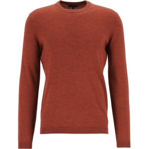 ETERNA modern fit trui wol, O-hals, warm oranje -  Maat: XL