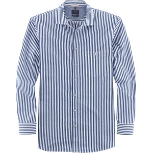 OLYMP Casual modern fit overhemd, popeline, marineblauw gestreept
