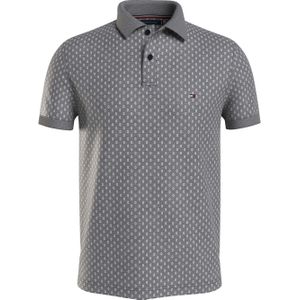 Tommy Hilfiger Micro Print Slim Polo, heren poloshirt, donkerblauw