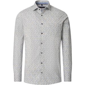CASA MODA - Modern Fit - Overhemd - Wit met Blauw Dessin - Popeline