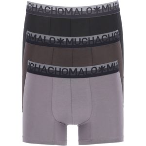 Muchachomalo heren boxershorts (3-pack), cotton solid , zwart en grijs -  Maat: 3XL
