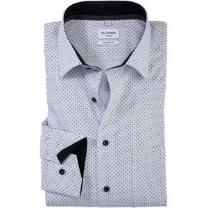 OLYMP Tendenz modern fit overhemd, popeline, zilvergrijs dessin 42