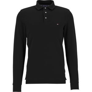 Tommy Hilfiger 1985 slim long sleeve polo, zwart -  Maat: M