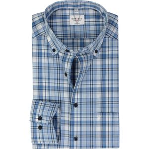MARVELIS modern fit overhemd, popeline, lichtblauw geruit
