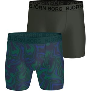 Bjorn Borg Sports Microfiber boxers, microfiber heren boxers lange pijpen (2-pack), grijs, print