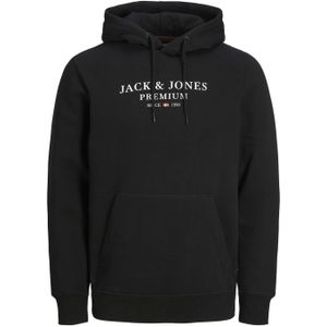 JACK & JONES Arie sweat hood slim fit, heren hoodie katoenmengsel met capuchon, zwart -  Maat: XXL