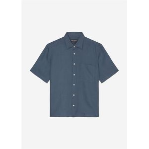 Marc O'Polo regular fit heren overhemd, korte mouw, structuur, jeansblauw 35/36