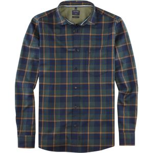 OLYMP Casual regular fit overhemd, flanel, groen geruit