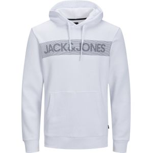 JACK & JONES Corp logo sweat hood regular fit, heren hoodie katoenmengsel met capuchon, wit -  Maat: M