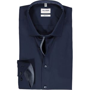 OLYMP Level 5 body fit overhemd, popeline, donkerblauw