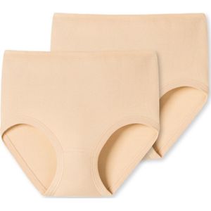 SCHIESSER Original Feinripp slip (2-pack), dames tailleslip fijnrib zandkleur