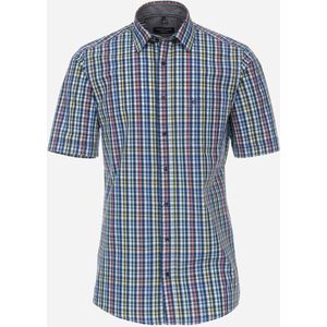 CASA MODA Sport comfort fit overhemd, korte mouw, seersucker, blauw geruit 49/50