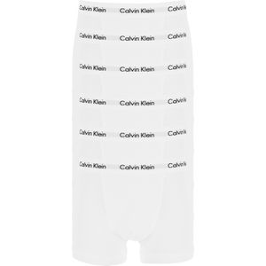 Actie 6-pack: Calvin Klein trunks, heren boxers normale lengte, wit -  Maat: XL