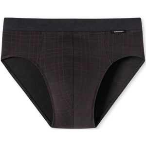 SCHIESSER Fine Interlock slip (1-pack), heren minislip fijne interlock met patroon antraciet/rood