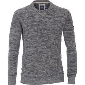 Redmond heren trui katoen, O-hals, blauw (middeldik) -  Maat: 4XL