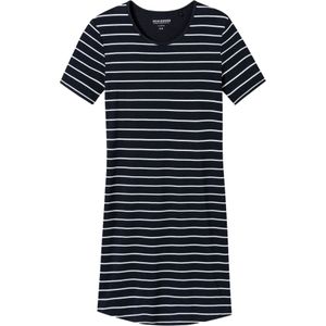 Schiesser Dames Sleepshirt - Donkerblauw - R Hals - Maat M